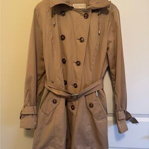 Michael Kors Hooded Women's Tan Trench Coat